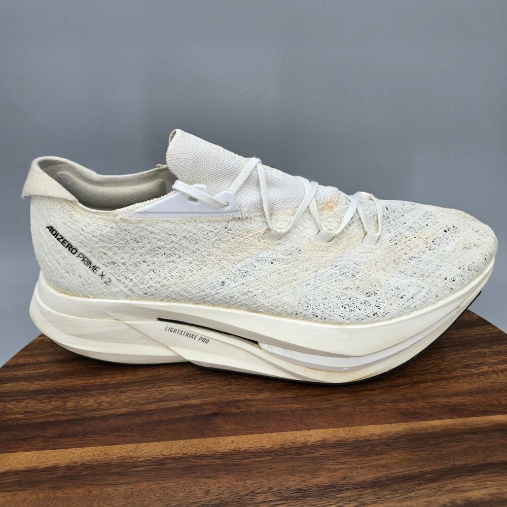 Adidas Adizero Prime X 2 Strung Shoes Mens 12.5 White Running Athletic Sneakers